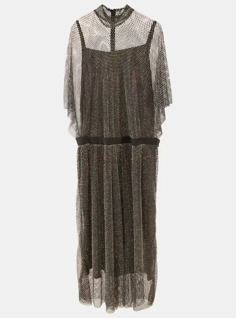 Dolce & Gabbana Black Rhinestone Embellished Oversized Maxi Dress XL