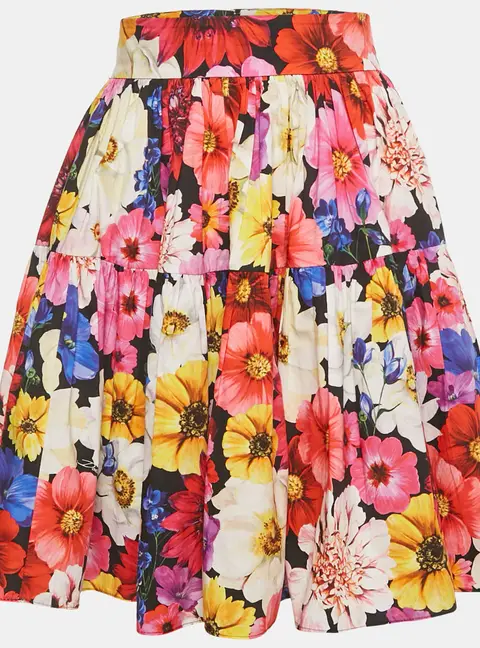 Dolce & Gabbana Multicolor Garden Print Cotton Mini Skirt L