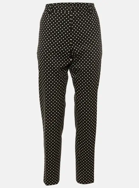Dolce & Gabbana Black Polka Dot Cotton Trousers L
