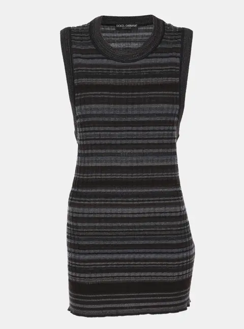 Dolce & Gabbana Multicolor Rib Knit Sleeveless Top XL