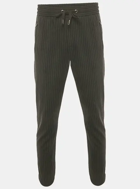 Dolce & Gabbana Black Pinstripe Jersey Jogger Pants L