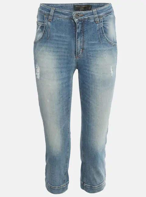 Dolce & Gabbana Blue Washed Denim Capri S/Waist 24"