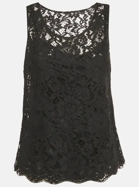 Dolce & Gabbana Black Lace Sleeveless Top S