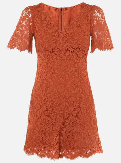 Dolce & Gabbana Burnt Orange Lace Mini Dress S