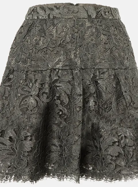 Dolce & Gabbana Grey Lace Mini Skirt XS