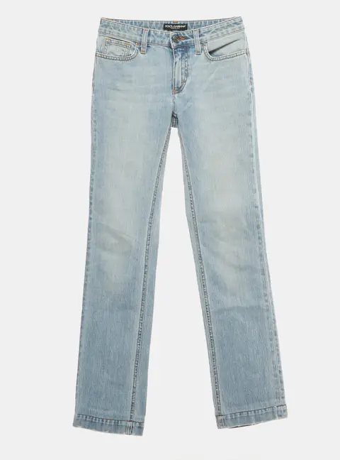 Dolce & Gabbana Blue Faded Slim Fit Jeans XS/Waist 26"