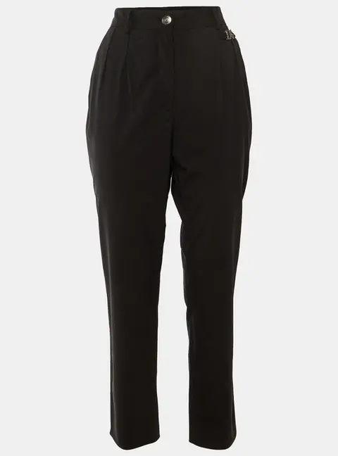 Dolce & Gabbana Black D&G Logo Plaque Wool Trousers M