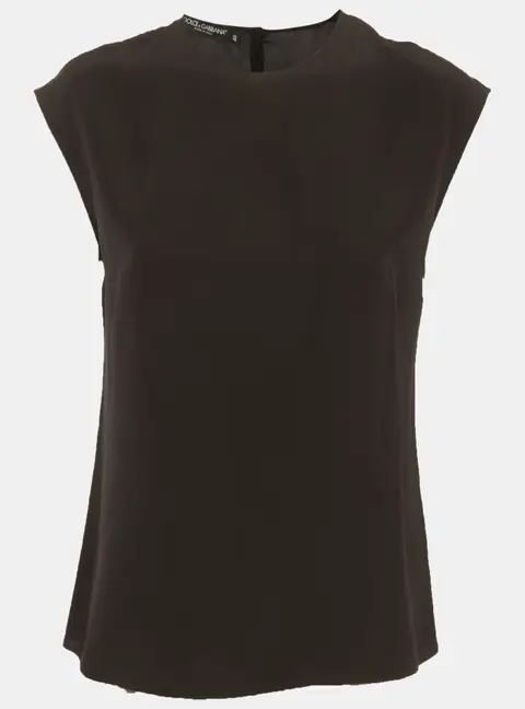 Dolce & Gabbana Black Silk Top S