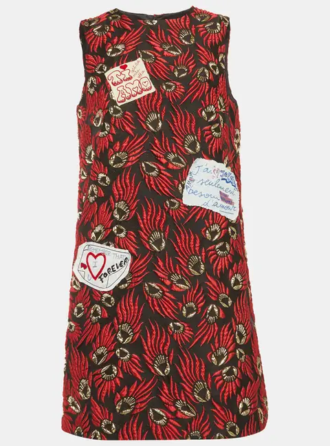 Dolce & Gabbana Black Jacquard Sleeveless Mini Dress L