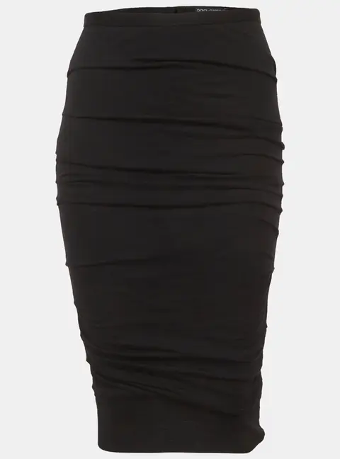 Dolce & Gabbana Black Jersey Ruched Pencil Skirt S