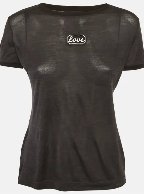 Dolce & Gabbana Grey Applique Jersey T-Shirt S