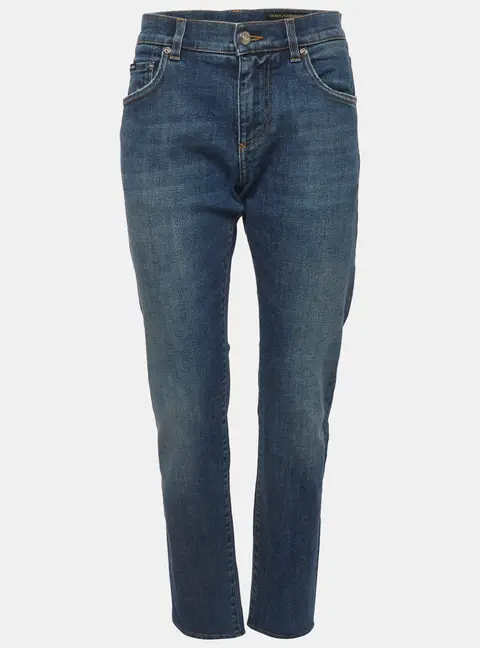 Dolce & Gabbana Blue Faded Denim Slim Fit Jeans L/Waist 32"