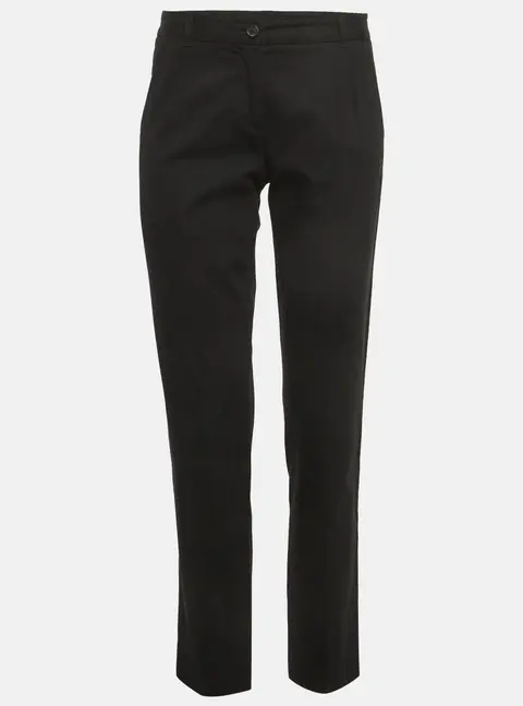 Dolce & Gabbana Black Gabardine Straight Fit Trousers S