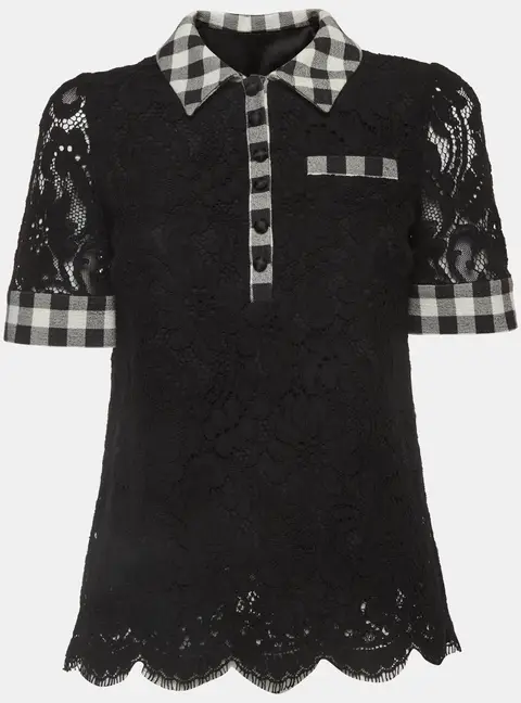 Dolce & Gabbana Black Lace T-Shirt S