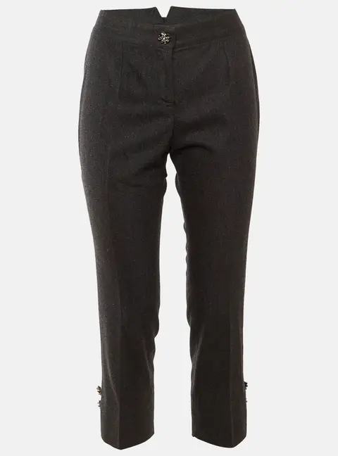 Dolce & Gabbana Charcoal Grey Wool Cropped Trousers S