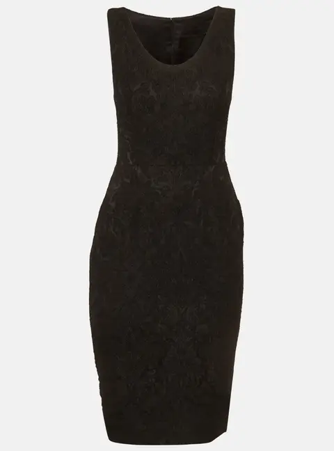 Dolce & Gabbana Black Jacquard Sheath Dress S