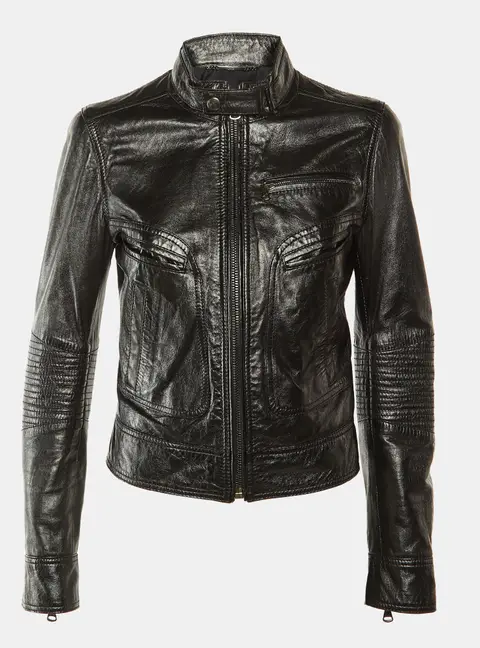 Dolce & Gabbana Black Leather Biker Jacket M