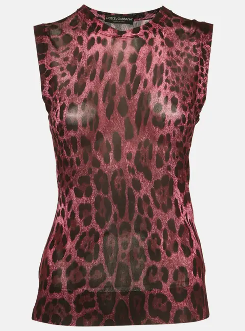 Dolce & Gabbana Magenta Knit Tank Top M