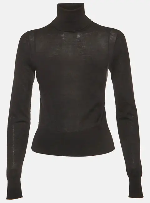Dolce & Gabbana Black Cashmere Knit Turtle Neck Sweater XS