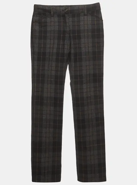 Dolce & Gabbana Grey Tartan Flannel Trousers S