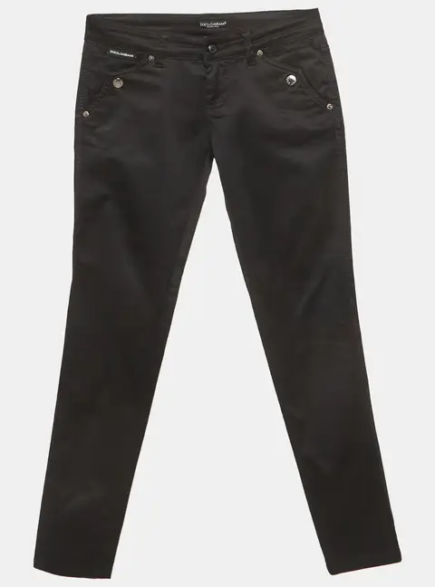 Dolce & Gabbana Black Cotton Skinny Trousers M