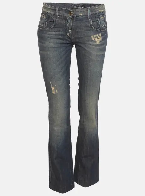 Dolce & Gabbana Blue Denim Distressed Jeans S/Waist 28"