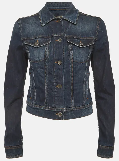 Dolce & Gabbana Blue Faded Denim Jacket M
