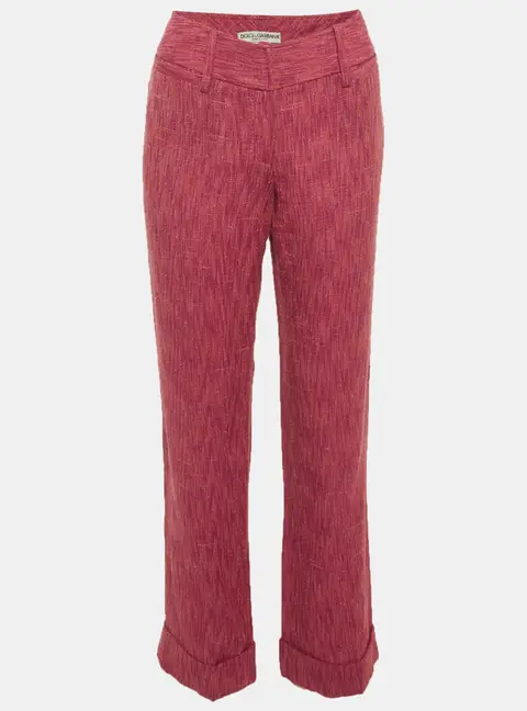 Dolce & Gabbana Pink Tweed Trousers S
