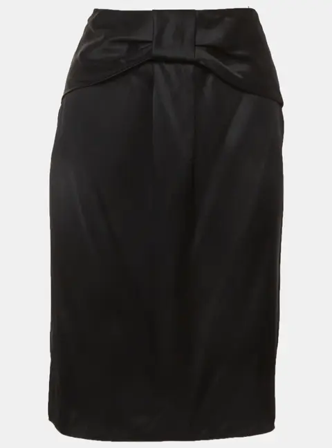 Dolce & Gabbana Black Satin Bow Style Mini Skirt S