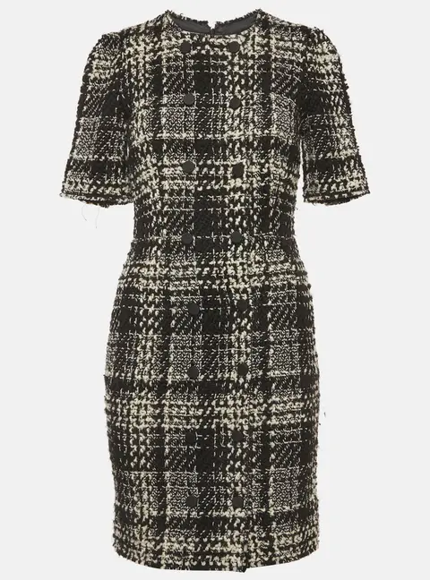Dolce & Gabbana Multicolor Tweed Wool Blend Short Dress S