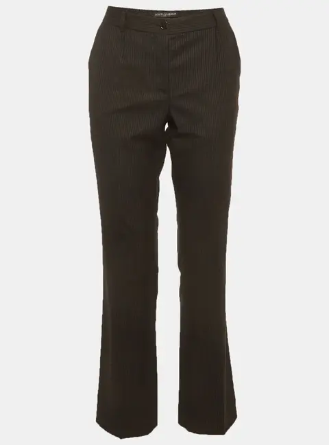 Dolce & Gabbana Black Pinstripe Wool Trousers M