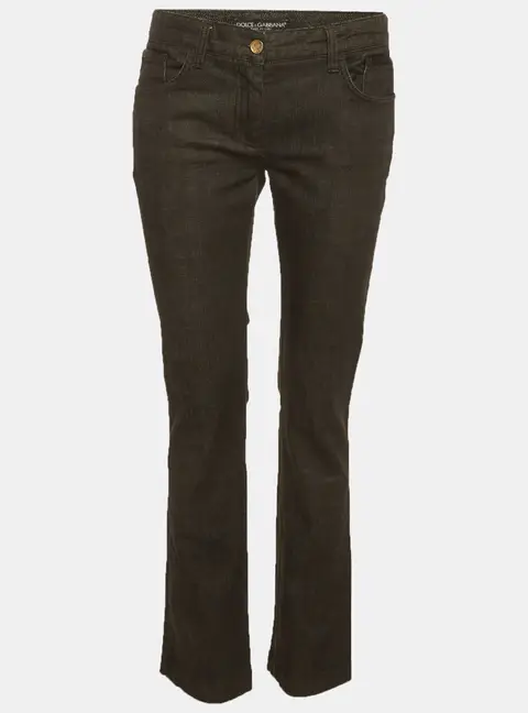 Dolce & Gabbana Black Satin Trim Denim Slim Fit Jeans M/Waist 32"