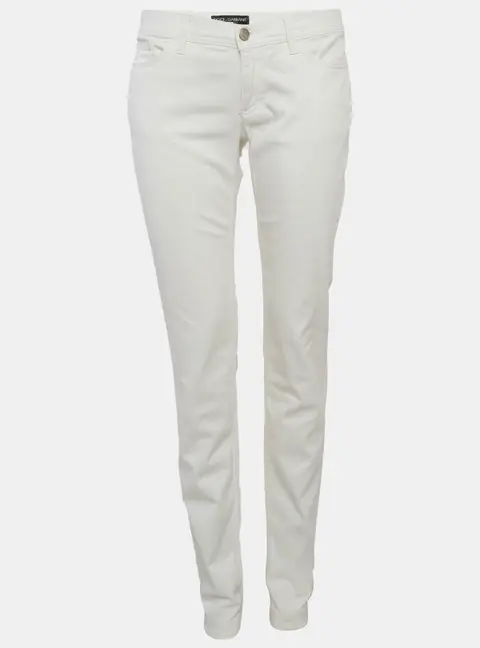 Dolce & Gabbana White Denim Skinny Fit Jeans M/Waist 34"