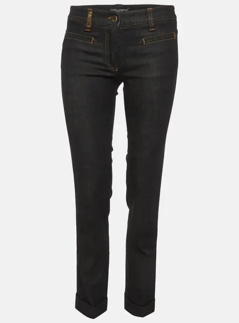 Dolce & Gabbana Black Denim Cropped Jeans S/Waist 28"