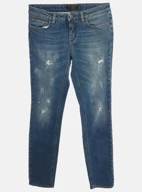 Dolce & Gabbana Blue Distressed Denim Skinny Jeans S/Waist 28"