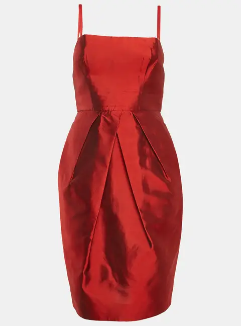 Dolce & Gabbana Red Silk Gabardine Sleeveless Mini Dress S