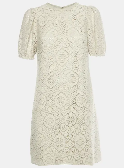 Dolce & Gabbana Grey Lace Shift Dress M