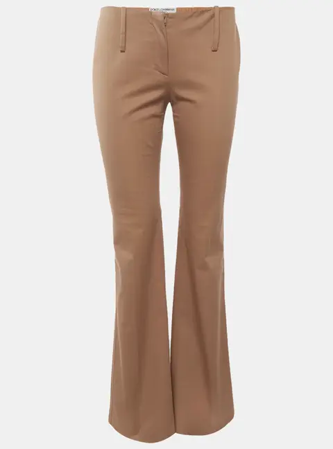 Dolce & Gabbana Brown Gabardine High Rise Trousers S