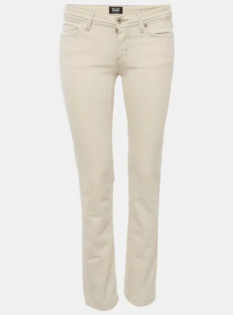 Dolce & Gabbana Beige Denim Tight Fit Jeans S/Waist 26"