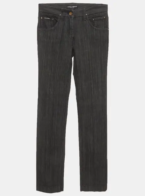 Dolce & Gabbana Black Denim Straight Fit Jeans XS/Waist 27"
