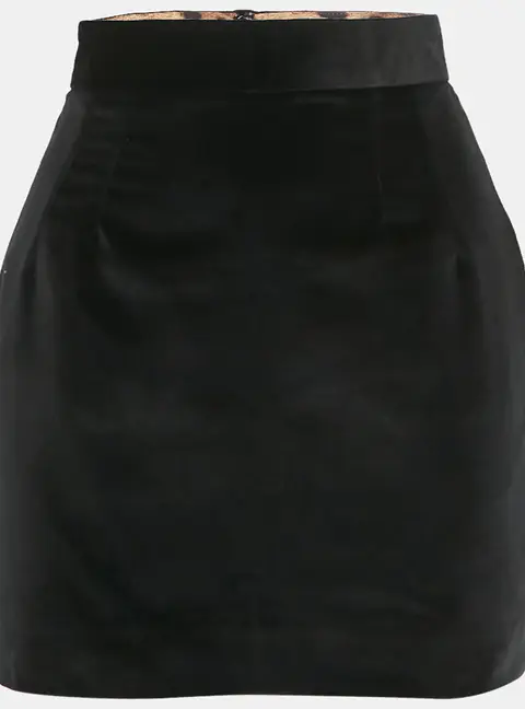 Dolce & Gabbana Black Velvet Mini Skirt S