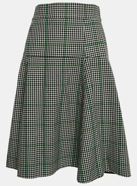 Dolce & Gabbana White/Black Jacquard Flared Midi Skirt L