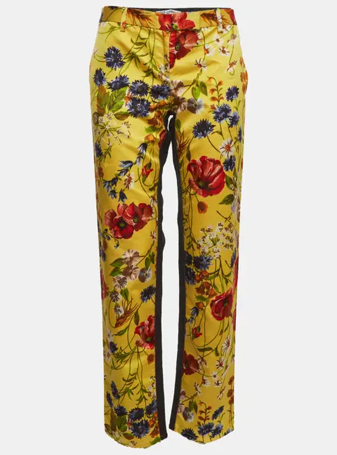 Dolce & Gabbana Multicolour Floral Print Wide Leg Jeans M/Waist 33"