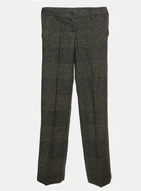 Dolce & Gabbana Houndstooth Wool Blend Regular Fit Trousers S