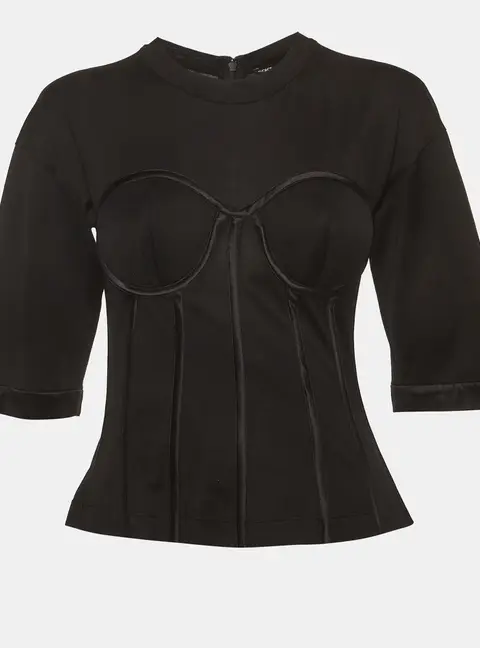 Dolce & Gabbana Black Jersey Corset Top S