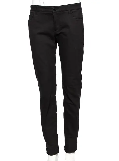Dolce & Gabbana Black Stretch Cotton Slim Fit Pants L