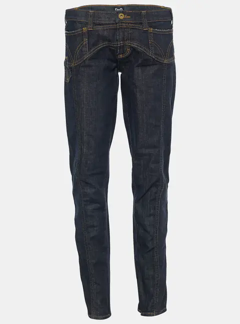 D&G Blue Denim Zipped Hem Detail Jeans M