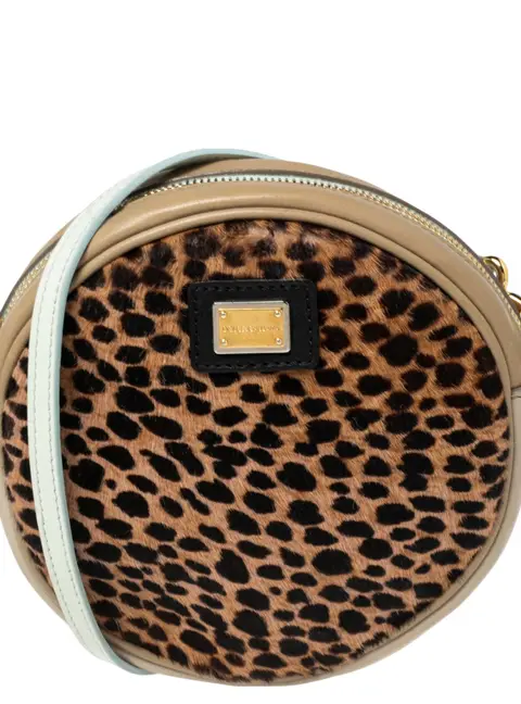Dolce & Gabbana Multicolor/Leopard Print Calf Hair And Leather Shoulder Bag