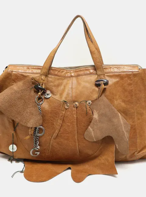Dolce & Gabbana Brown Leather Embellished Tote