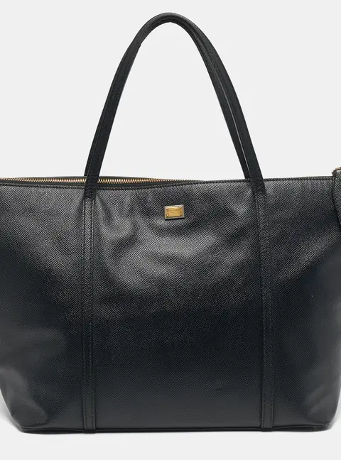 Dolce & Gabbana Miss Escape Zip Black Leather Tote